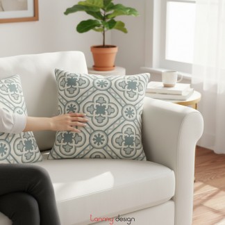 Vỏ tựa lưng họa tiết gạch Hội An